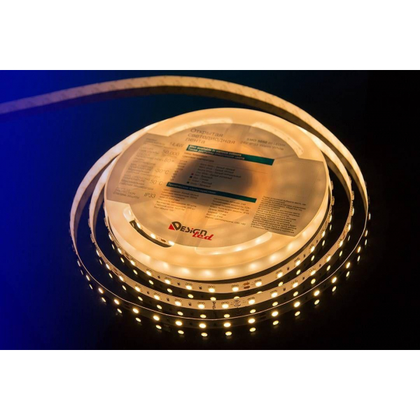 Светодиодная влагозащищенная лента DesignLed 14,4W/m 60LED/m 5050SMD теплый белый 5M 000521 Светодиодная влагозащищенная лента DesignLed 14,4W/m 60LED/m 5050SMD теплый белый 5M 000521