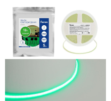 Светодиодная лента Feron 7W/m 400LED/m COB зеленый 5М LS630 48951