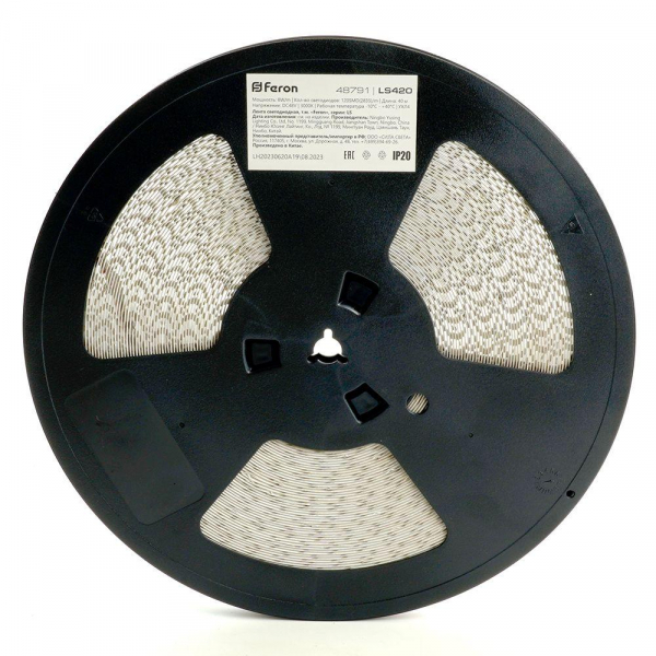 Светодиодная лента Feron 8W/m 120LED/m 2835SMD теплый белый 40M LS420 48791 Светодиодная лента Feron 8W/m 120LED/m 2835SMD теплый белый 40M LS420 48791