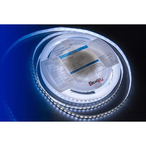 Светодиодная влагозащищенная лента DesignLed 26,8W/m 120LED/m 5730SMD холодный белый 5M 001824