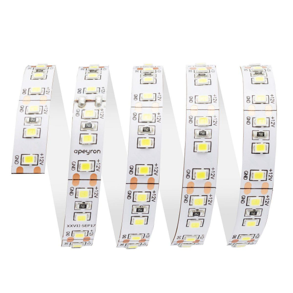 Светодиодная лента Apeyron 14,4W/m 120LED/m 2835SMD холодный белый 2M 211BL Светодиодная лента Apeyron 14,4W/m 120LED/m 2835SMD холодный белый 2M 211BL