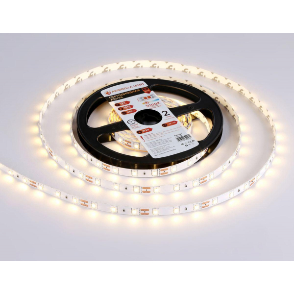 Светодиодная лента Ambrella Light 4,8W/m 60LED/m 2835SMD теплый белый 5M GS1001 Светодиодная лента Ambrella Light 4,8W/m 60LED/m 2835SMD теплый белый 5M GS1001