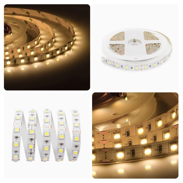 Светодиодная лента Apeyron 14,4W/m 60LED/m 5050SMD теплый белый 5M 00-16 Светодиодная лента Apeyron 14,4W/m 60LED/m 5050SMD теплый белый 5M 00-16