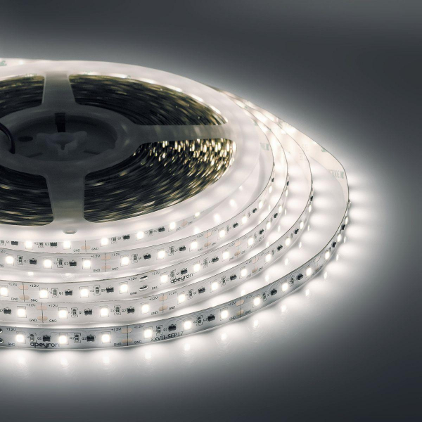 Светодиодная лента Apeyron 14,4W/m 60LED/m 2835SMD холодный белый 20M 00-114 Светодиодная лента Apeyron 14,4W/m 60LED/m 2835SMD холодный белый 20M 00-114