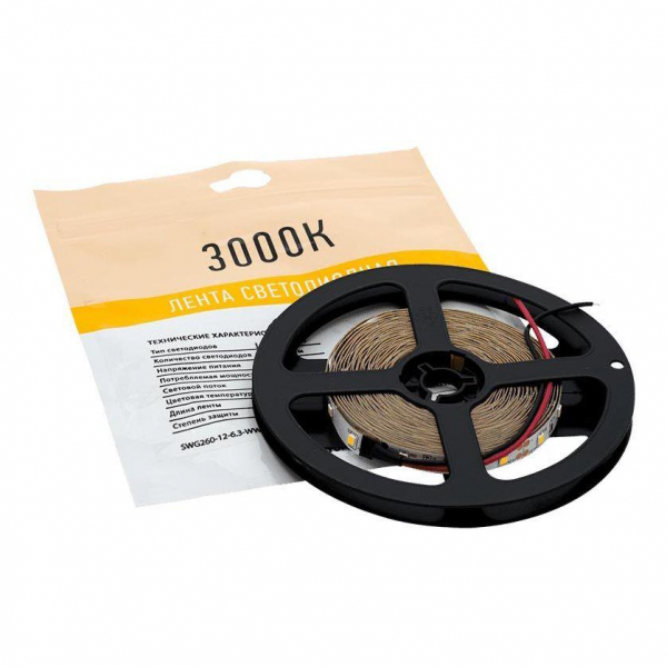 Светодиодная лента SWG 6,3W/m 60LED/m 2835SMD теплый белый 5M 001574 Светодиодная лента SWG 6,3W/m 60LED/m 2835SMD теплый белый 5M 001574