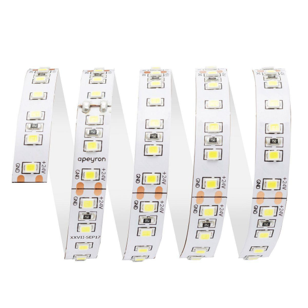 Светодиодная лента Apeyron 20W/m 120LED/m 2835SMD теплый белый 5M 00-341 Светодиодная лента Apeyron 20W/m 120LED/m 2835SMD теплый белый 5M 00-341