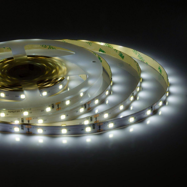 Светодиодная лента Apeyron 9,6W/m 60LED/m 2835SMD холодный белый 5M 00-55 Светодиодная лента Apeyron 9,6W/m 60LED/m 2835SMD холодный белый 5M 00-55