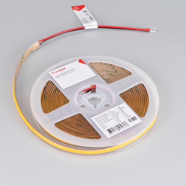 Светодиодная лента Arlight 6W/m 528Led/m CSP теплый белый 5M COB-X528-8mm 24V Warm3000 046887 Светодиодная лента Arlight 6W/m 528Led/m CSP теплый белый 5M COB-X528-8mm 24V Warm3000 046887