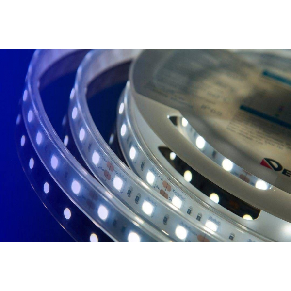 Светодиодная влагозащищенная лента DesignLed 14,4W/m 60LED/m 5050SMD холодный белый 5M 000518 Светодиодная влагозащищенная лента DesignLed 14,4W/m 60LED/m 5050SMD холодный белый 5M 000518
