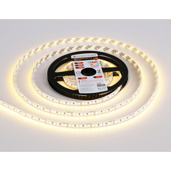 Светодиодная лента Ambrella Light 14,4W/m 180LED/m 2835SMD теплый белый 5M GS1301 Светодиодная лента Ambrella Light 14,4W/m 180LED/m 2835SMD теплый белый 5M GS1301
