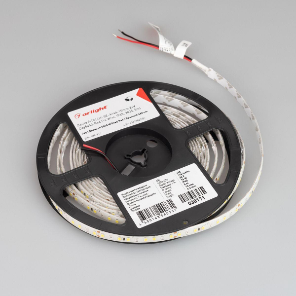 Светодиодная влагозащищенная лента Arlight 14W/m 144LED/m 2835SMD дневной белый/красный 5M FITOLUX-SE-A144-10mm 24V Day5000-Red 038171 Светодиодная влагозащищенная лента Arlight 14W/m 144LED/m 2835SMD дневной белый/красный 5M FITOLUX-SE-A144-10mm 24V Day5000-Red 038171