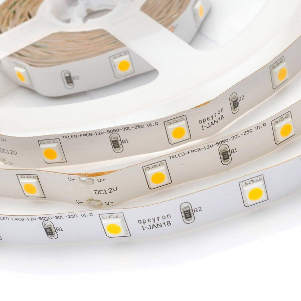 Светодиодная лента Apeyron 7,2W/m 30Led/m 5050SMD дневной белый 5M 00-149 Светодиодная лента Apeyron 7,2W/m 30Led/m 5050SMD дневной белый 5M 00-149