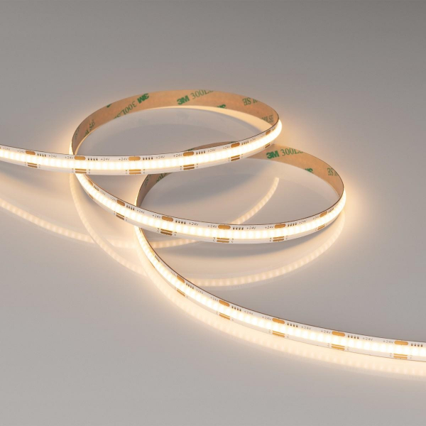 Светодиодная лента Arlight 16,5W/m 576LED/m CSPSMD теплый белый 5M COB-X576-10mm 24V White-MIX 036206 Светодиодная лента Arlight 16,5W/m 576LED/m CSPSMD теплый белый 5M COB-X576-10mm 24V White-MIX 036206