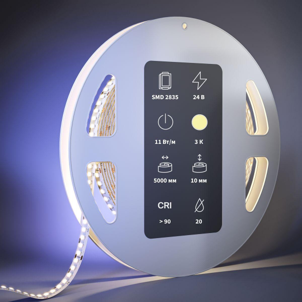 Светодиодная лента Maytoni 11W/m 252LED/m 2835SMD теплый белый 5M 201049 Светодиодная лента Maytoni 11W/m 252LED/m 2835SMD теплый белый 5M 201049