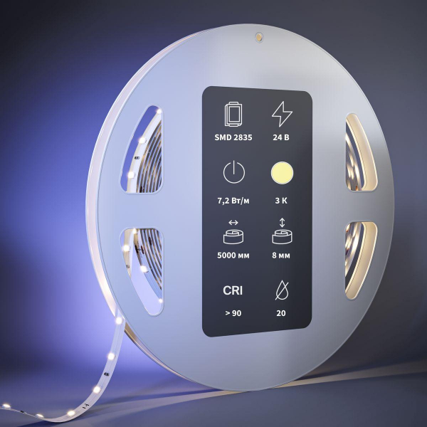 Светодиодная лента Maytoni 7,2W/m 60LED/m 2835SMD теплый белый 5M 201024 Светодиодная лента Maytoni 7,2W/m 60LED/m 2835SMD теплый белый 5M 201024