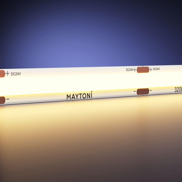 Светодиодная лента Maytoni 8W/m 320LED/m COB теплый белый 5M 201070 Светодиодная лента Maytoni 8W/m 320LED/m COB теплый белый 5M 201070
