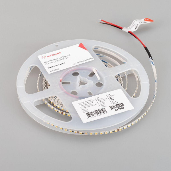 Светодиодная лента Arlight 9,6W/m 160LED/m 2835SMD дневной белый 5M RT-A160-5mm 24V Day4000 037800 Светодиодная лента Arlight 9,6W/m 160LED/m 2835SMD дневной белый 5M RT-A160-5mm 24V Day4000 037800
