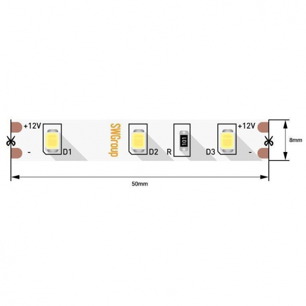 Светодиодная лента SWG 4,8W/m 60LED/m 2835SMD нейтральный белый 5M 007260 Светодиодная лента SWG 4,8W/m 60LED/m 2835SMD нейтральный белый 5M 007260