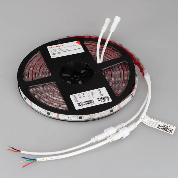 Светодиодная лента Arlight 12W/m 60LED/m 5060SMD разноцветный 5М SPI-PFS-B60-12mm 12V 039177 Светодиодная лента Arlight 12W/m 60LED/m 5060SMD разноцветный 5М SPI-PFS-B60-12mm 12V 039177