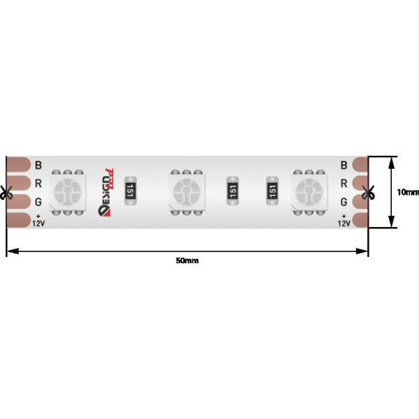 Светодиодная влагозащищенная лента DesignLed 14,4W/m 60LED/m 5050SMD разноцветный 5M 001489