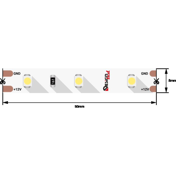 Светодиодная влагозащищенная лента DesignLed 4,8W/m 60LED/m 3528SMD холодный белый 5M 000524