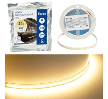Светодиодная лента Feron 22W/m 240LED/m 2835SMD теплый белый 5М LS503 48829