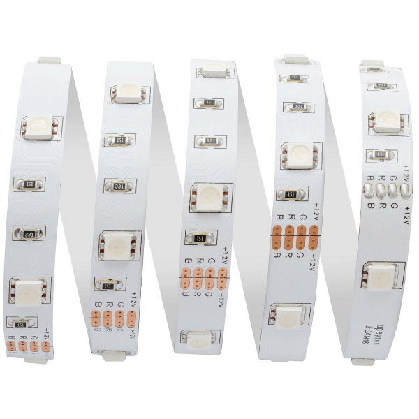 Светодиодная лента OGM 7,2W/m 30LED/m 5050SMD разноцветная 5M LSE-159 Светодиодная лента OGM 7,2W/m 30LED/m 5050SMD разноцветная 5M LSE-159