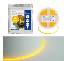 Светодиодная лента Feron 7W/m 400LED/m COB желтый 5М LS630 48950