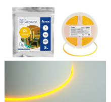 Светодиодная лента Feron 7W/m 400LED/m COB желтый 5М LS630 48950