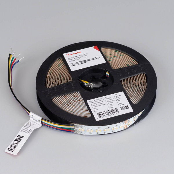 Светодиодная лента Arlight 4W/m 60Led/m 2835SMD разноцветный/холодный белый 5M RT-AM360-12mm 24V RGBW-MIX 044036 Светодиодная лента Arlight 4W/m 60Led/m 2835SMD разноцветный/холодный белый 5M RT-AM360-12mm 24V RGBW-MIX 044036