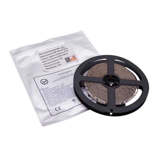 Светодиодная лента SWG 9,6W/m 120LED/m 2835SMD теплый белый 5M 001684 Светодиодная лента SWG 9,6W/m 120LED/m 2835SMD теплый белый 5M 001684