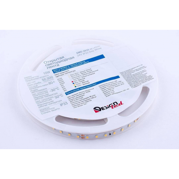 Светодиодная влагозащищенная лента DesignLed 10W/m 98LED/m 2835SMD нейтральный белый 5M 000526 Светодиодная влагозащищенная лента DesignLed 10W/m 98LED/m 2835SMD нейтральный белый 5M 000526