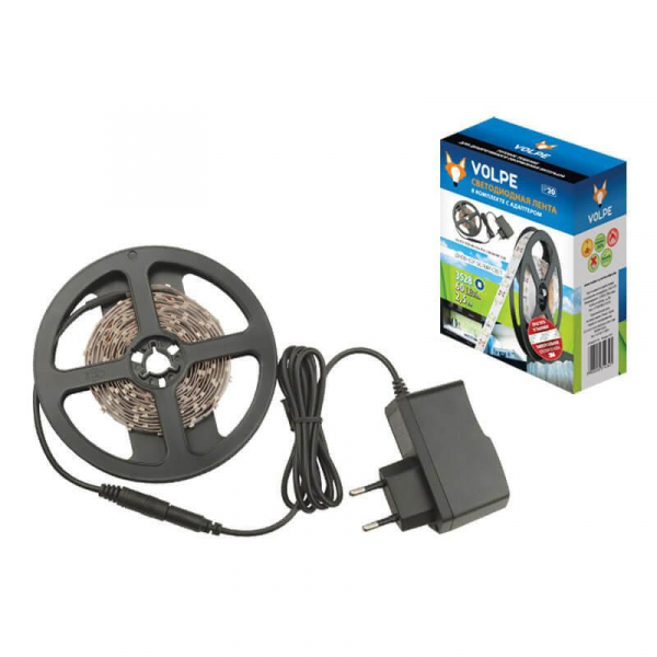 Светодиодная лента Volpe 9,6W/m 60LED/m 2835SMD холодный белый 2,5M ULS-Q321 2835-60LED/m-IP20-2.5M-DW RRP24C00 UL-00000594 Светодиодная лента Volpe 9,6W/m 60LED/m 2835SMD холодный белый 2,5M ULS-Q321 2835-60LED/m-IP20-2.5M-DW RRP24C00 UL-00000594