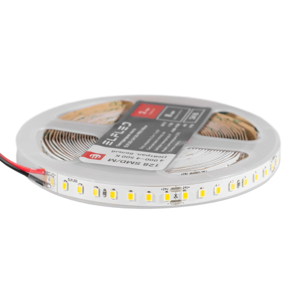 Лента светодиодная ELFLED PRO140, 128/м (2835), 24В, 12Вт/м, 5м, белый теплый 2800-3300К ELFLED-24128-PRO140ww