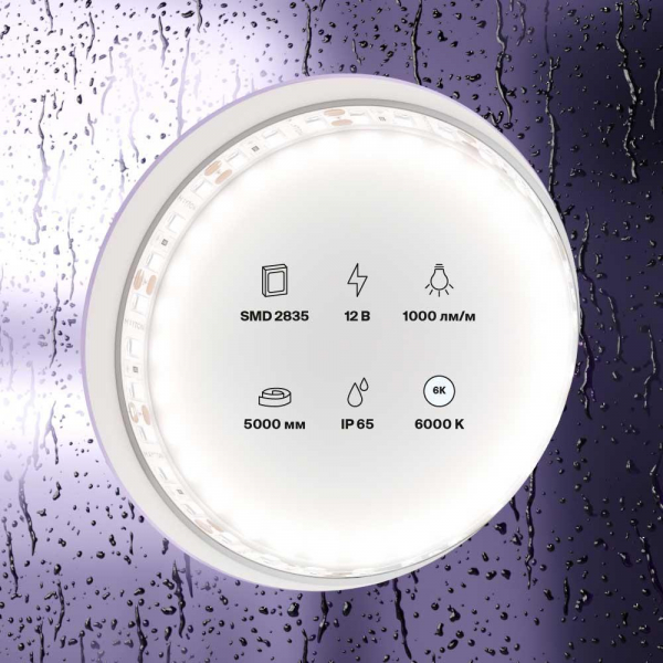 Светодиодная влагозащищенная лента Maytoni Technical 9,6W/m 120LED/m 2835SMD холодный белый 5M 10113 Светодиодная влагозащищенная лента Maytoni Technical 9,6W/m 120LED/m 2835SMD холодный белый 5M 10113