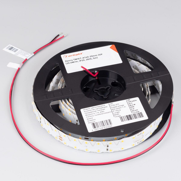 Светодиодная лента Arlight 20,6W/m 140Led/m 2835SMD холодный белый 5M TWIST-A140-20mm 24V White6000 033871(1) Светодиодная лента Arlight 20,6W/m 140Led/m 2835SMD холодный белый 5M TWIST-A140-20mm 24V White6000 033871(1)