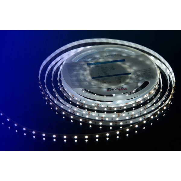 Светодиодная влагозащищенная лента DesignLed 4,8W/m 60LED/m 3528SMD холодный белый 5M 000524