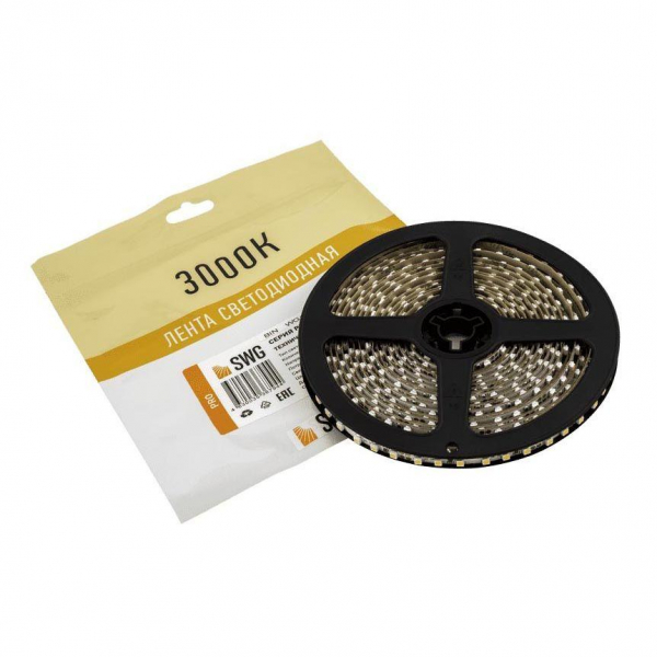 Светодиодная лента SWG 9,6W/m 120LED/m 3528SMD теплый белый 5M 005669 Светодиодная лента SWG 9,6W/m 120LED/m 3528SMD теплый белый 5M 005669