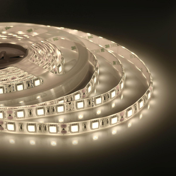 Светодиодная влагозащищенная лента OGM 14,4W/m 60LED/m 5050SMD теплый белый 5M LSE-156 Светодиодная влагозащищенная лента OGM 14,4W/m 60LED/m 5050SMD теплый белый 5M LSE-156