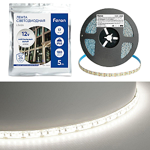 Светодиодная лента Feron LS626 17W/m 180LED/m 2835SMD 4000К 5M 51639