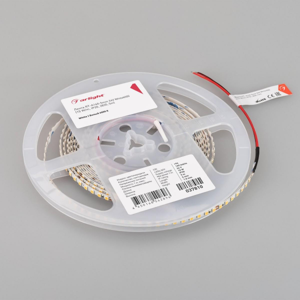 Светодиодная лента Arlight 15W/m 160LED/m 2835SMD холодный белый 5M RT-A160-5mm 24V White6000 037810 Светодиодная лента Arlight 15W/m 160LED/m 2835SMD холодный белый 5M RT-A160-5mm 24V White6000 037810
