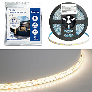 Светодиодная лента Feron LS512 16W/m 180LED/m 2835SMD 4000К 5M 51826