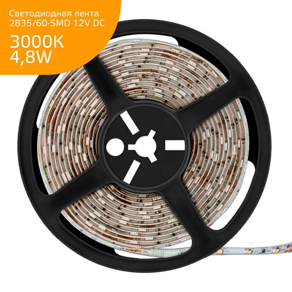 Светодиодная лента Gauss 4,8W/m 60LED/m 2835SMD теплый белый 5M 355000105 Светодиодная лента Gauss 4,8W/m 60LED/m 2835SMD теплый белый 5M 355000105