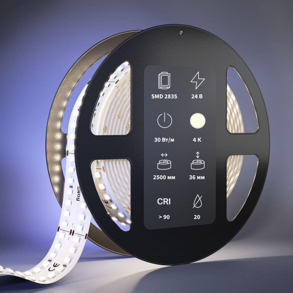 Светодиодная лента Maytoni 30W/m 280LED/m 2835SMD дневной белый 2,5M 201118 Светодиодная лента Maytoni 30W/m 280LED/m 2835SMD дневной белый 2,5M 201118