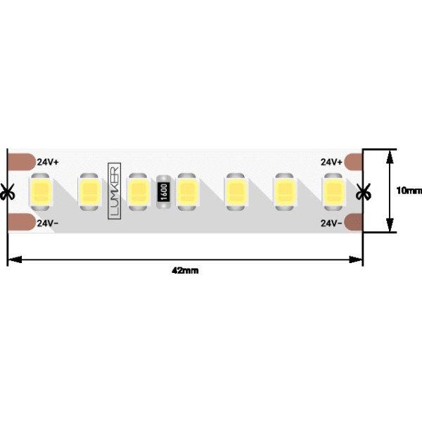 Светодиодная лента DesignLed DSG 2835 WW 168L-V24-IP33, 2700 K, 840 LED, 17W/m, 5000*10*2 mm, LUX 001821