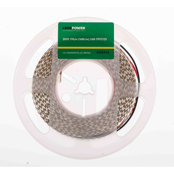 Светодиодная лента LEDS POWER 2835 176/м (16Вт/м) 24В теплая, серия ПРО125 008974 Светодиодная лента LEDS POWER 2835 176/м (16Вт/м) 24В теплая, серия ПРО125 008974