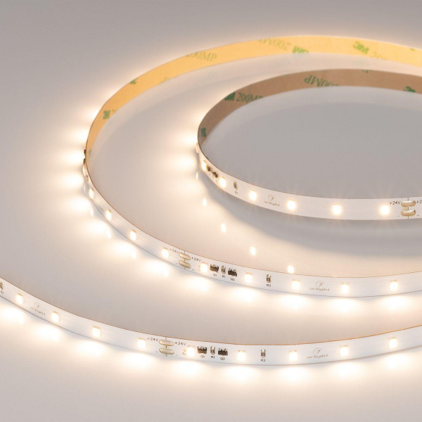 Светодиодная лента Arlight 4,8W/m 60LED/m 2835SMD теплый белый 10M IC-A60-8mm 24V Warm3000 037957 Светодиодная лента Arlight 4,8W/m 60LED/m 2835SMD теплый белый 10M IC-A60-8mm 24V Warm3000 037957