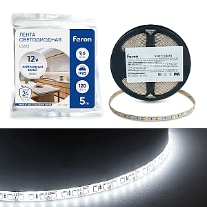 Светодиодная лента Feron LS613 9,6W/m 120LED/m 2835SMD 4000К 5M 51637