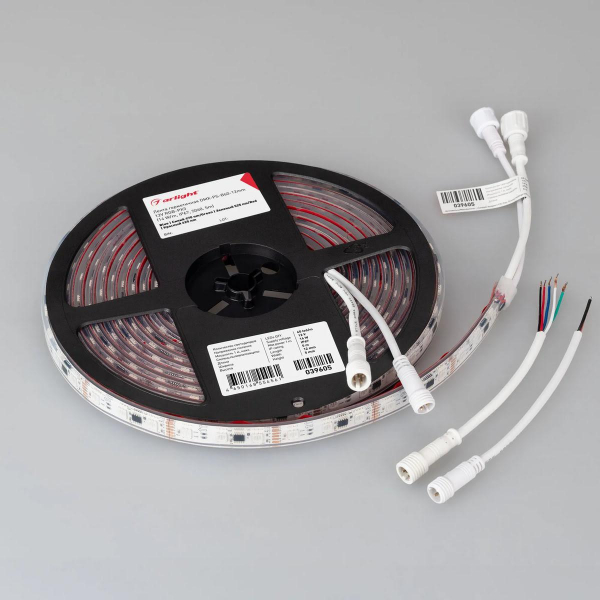 Светодиодная лента герметичная Arlight 14W/m 60LED/m 5060SMD разноцветный 5М DMX-PS-B60-12mm 12V 039605 Светодиодная лента герметичная Arlight 14W/m 60LED/m 5060SMD разноцветный 5М DMX-PS-B60-12mm 12V 039605