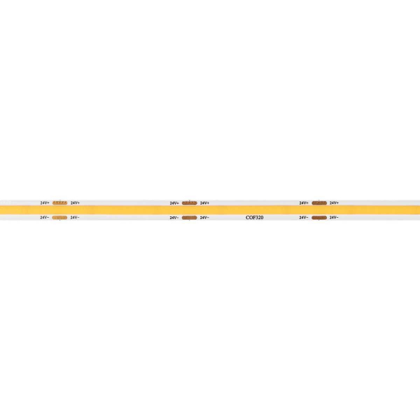 Светодиодная лента Arlight 8W/m 320LED/m CSP теплый белый 5M COB-X320-8mm 24V Warm2700 039023 Светодиодная лента Arlight 8W/m 320LED/m CSP теплый белый 5M COB-X320-8mm 24V Warm2700 039023